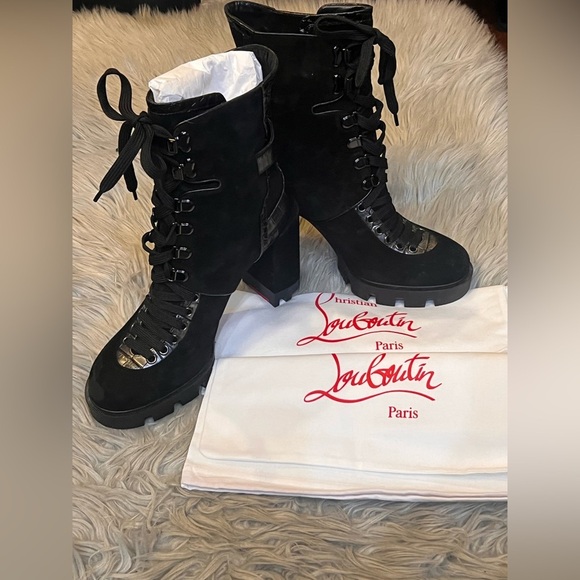 Worn once Christian Louboutin macadamia Velours boot - Picture 4 of 13